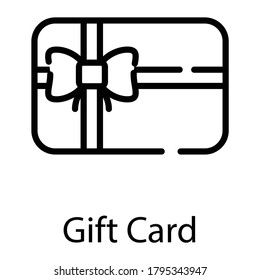 gift card line icon isolated on white background