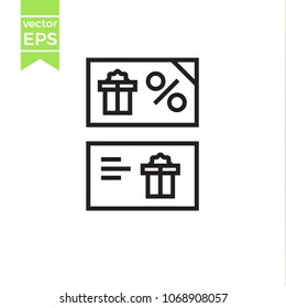 Gift card line icon, outline vector sign, linear pictogram isolated on white.