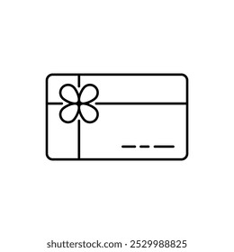 Gift card line icon, outline vector sign, linear style pictogram isolated on white. Symbol, logo illustration. Editable stroke. Pixel perfect vector graphics