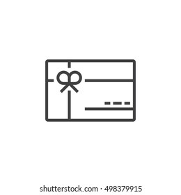 Gift Card Line Icon, Outline Vector Sign, Linear Pictogram Isolated On White. Logo Illustration