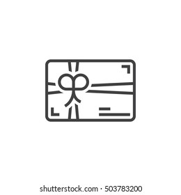 Gift Card Line Icon, Outline Vector Sign, Linear Pictogram Isolated On White. Logo Illustration