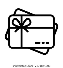 gift card line icon. Simple outline style. 