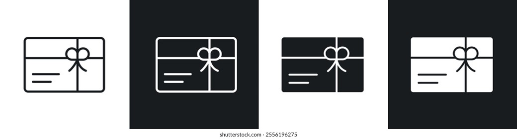 Gift card linear icon set for app, and web design.