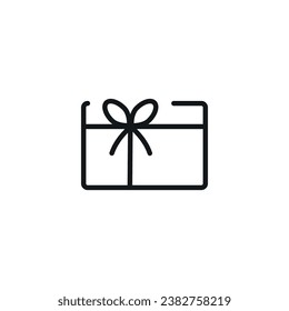 Lineares Gift-Kartensymbol. Dünne, anpassbare Illustration. Contour-Symbol. Vektor-einzelne Rahmenzeichnung. Bearbeitbarer Hub