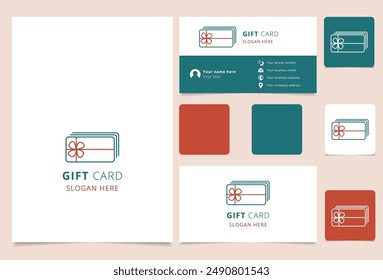 Logo de la Tarjeta de regalo con tres tarjetas con cinta y lazo