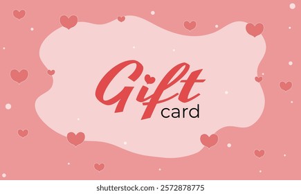 Gift card, with love, 100 dollars, gift, present, red hearts, Valentine's Day