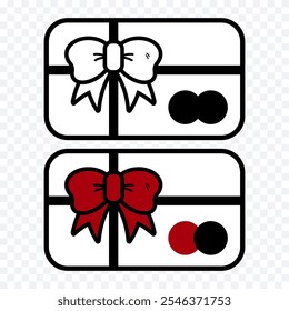 Maqueta de Tarjeta de regalo con cinta. Ilustración vectorial.