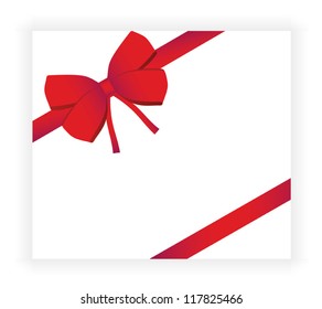Gift card notes with red bows with ribbons Vector