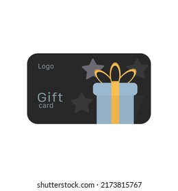 Tarjeta de regalo sobre fondo blanco. Ilustración vectorial.