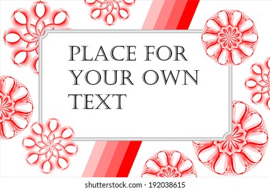 Gift card (or invitation card) with red stars on the white background