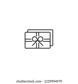 Gift card card outline icon vector