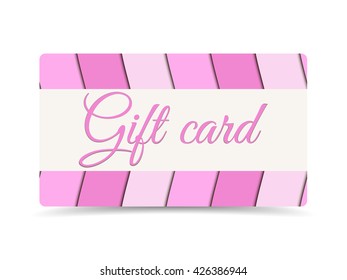 Gift card with paper waves. Vector.