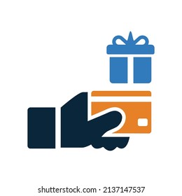 Gift card, Payment offer icon. Simple editable vector graphics.