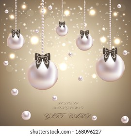 Gift card with pearl and bow