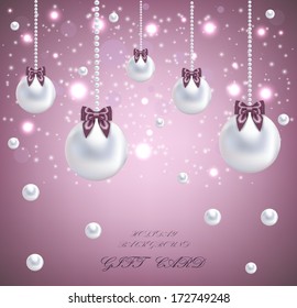 Gift card with pearls
