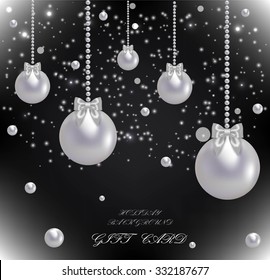 Gift card with pearls and text