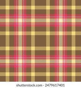 Gift card plaid vector tartan, handkerchief texture pattern check. Shop seamless background textile fabric in orange and yellow colors palette.