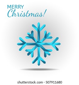 Gift card, poster, background with blue snowflake