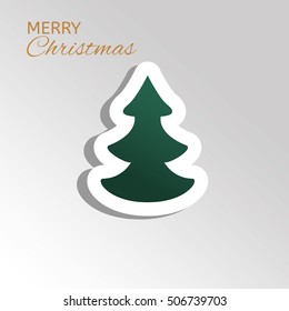 Gift card, poster, background with christmas tree - Merry Christmas