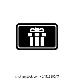 Gift Card, Present Voucher. Flat Vector Icon illustration. Simple black symbol on white background. Gift Card, Present Voucher sign design template for web and mobile UI element