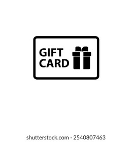 Gift Card, Present Voucher Solid Flat Vector Icon Isolated on White Background.