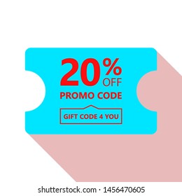 Gift card. Promo code.Illustration Gift Voucher with Coupon Code