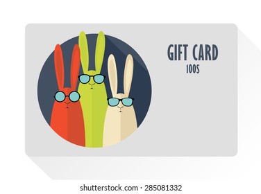 Gift Card with rabbits. 