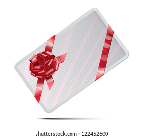 Gift card with a red bow