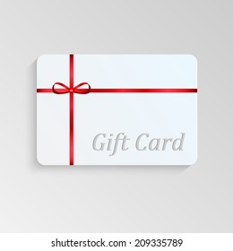 Gift card with a red bow