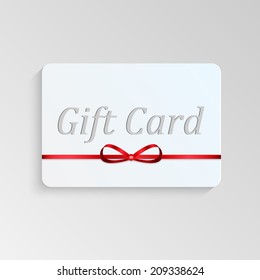 Gift card with a red bow