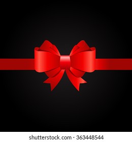 Gift Card with Red Bow and Ribbon Vector Illustration EPS10