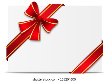 Gift card with red ribbon
