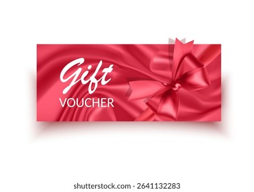 Gift Card with Red Ribbon Bow for Holiday Celebration