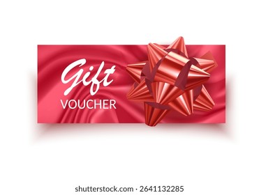 Gift Card with Red Ribbon Bow for Holiday Celebration