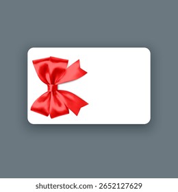 Tarjeta de regalo con cinta roja y arco