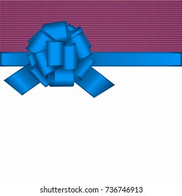 Gift Card With Red Ribbon And A Bow  on a background.  Gift Voucher Template with  place for text.  Invitation - vector image.