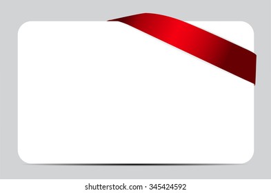 Gift Card with Red Ribbon. Vector illustration EPS10
