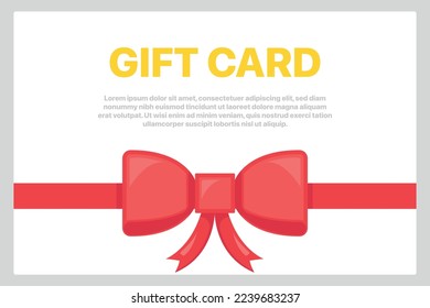 Gift Card With Red Ribbon Vectorart