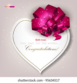 Gift card with ribbon