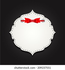 Gift Card with Ribbon, Design Elements. Vector Illustration