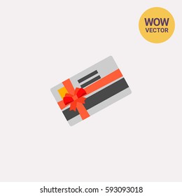 Gift card with ribbon icon
