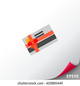 Gift card with ribbon icon