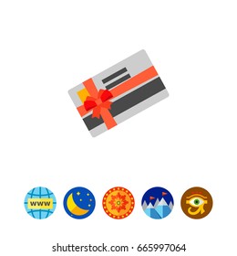 Gift card with ribbon icon