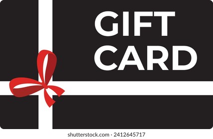 gift card with ribbon icon. Render gift certificate for promotion strategy, gift voucher and discount coupon concept