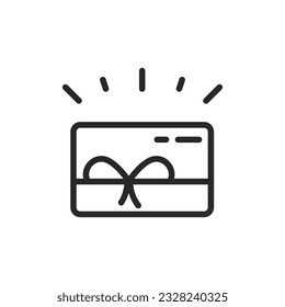 Tarjeta de regalo con icono de cinta de opciones. Signo de tarjeta de regalo editable por vectores con cinta de opciones, que simboliza recompensas de compras y ofertas especiales.