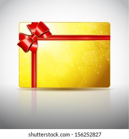 Gift card with ribbons and bow