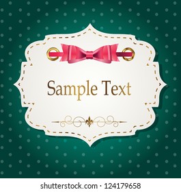 gift card with ribbons, design elements. Vector illustration