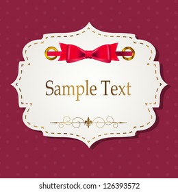 gift card with ribbons, design elements. Vector illustration