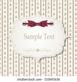 gift card with ribbons, design elements. Vector illustration