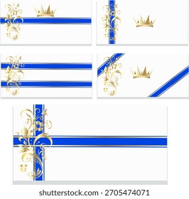 Gift card set with a gold crown and ribbon
